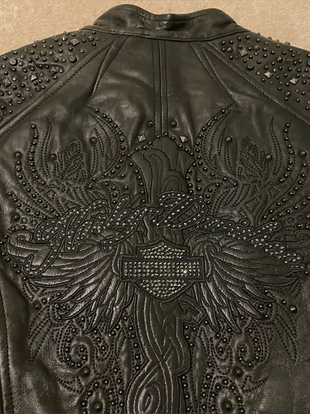 Harley-Davidson Women's Valerie Wow Leather Jacket Swarovski Crystals NWT XS